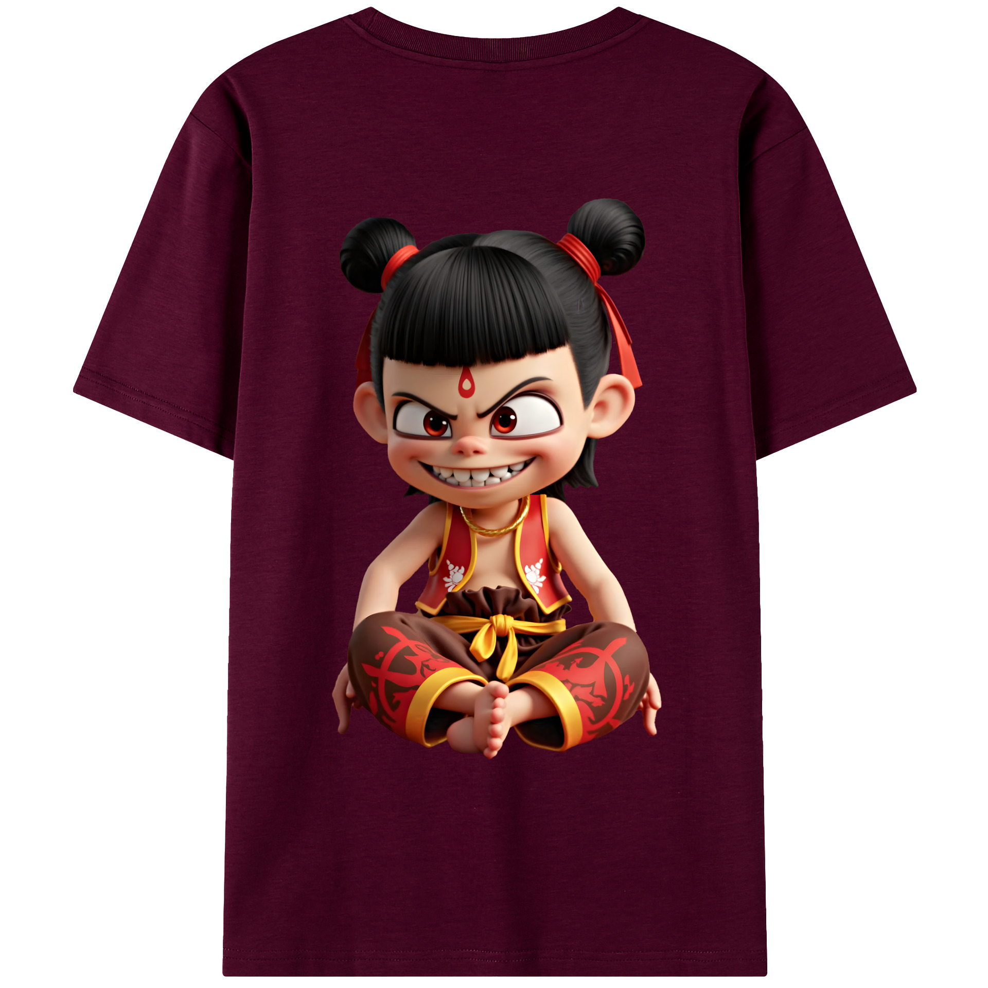 （画像用） Ne Zha 2 ナタ 魔童の大暴れ レディース半袖Tシャツ(バックプリント)